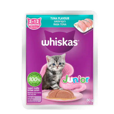 Whiskas Adult & Kitten Cat Food Tuna & Mackerel Flavour 80g