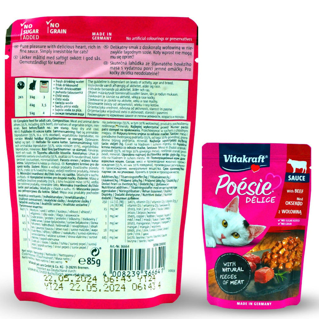 Vitakraft Poesie Deli Sauce Wet Cat Food Pouch 85g