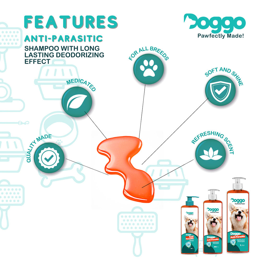 Doggo Anti-Parasitic Medicated Pet Shampoo for Dogs 250ml