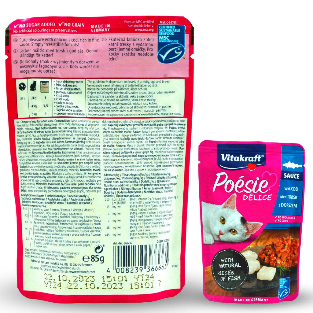 Vitakraft Poesie Deli Sauce Wet Cat Food Pouch 85g