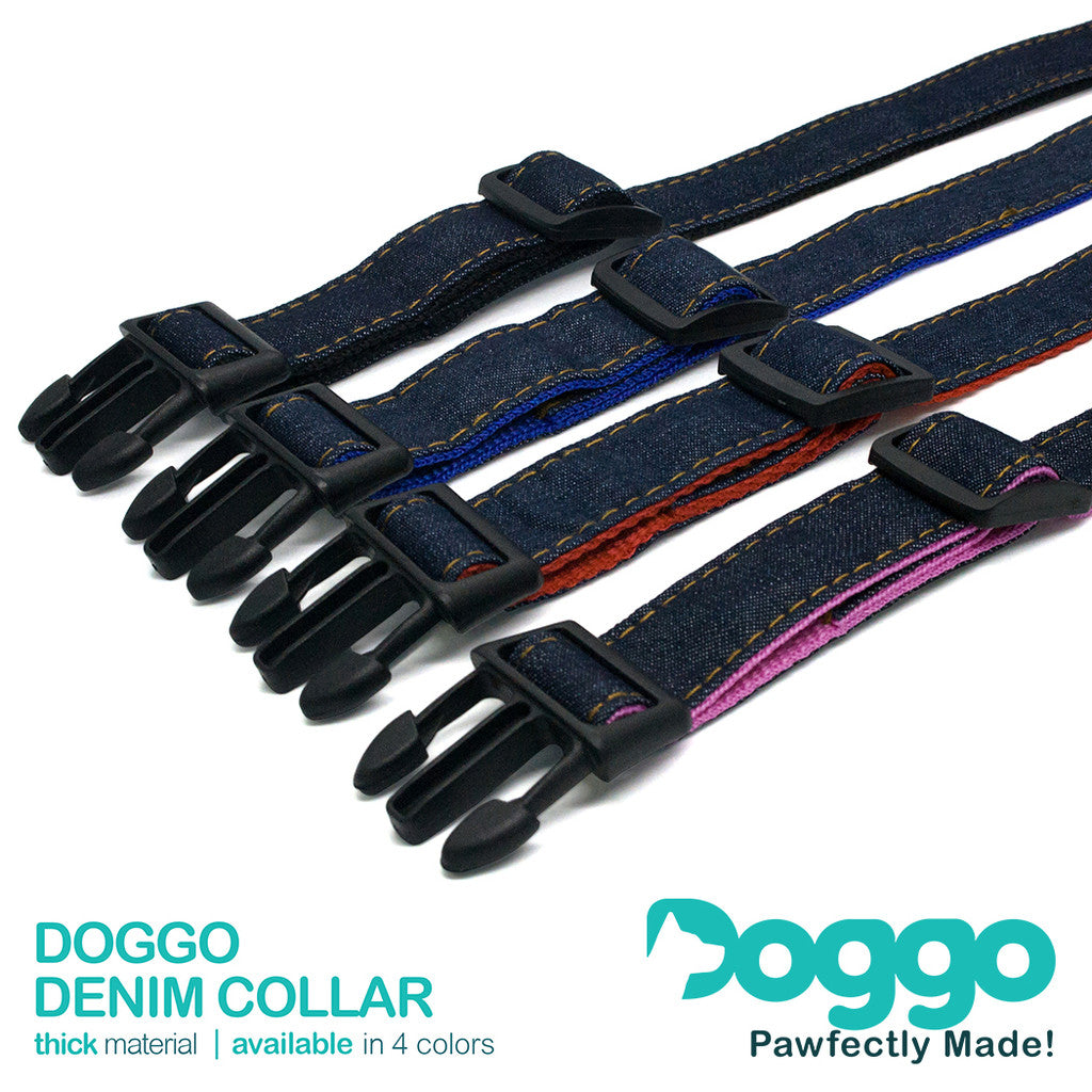 Doggo Denim Collar Large – Pink
