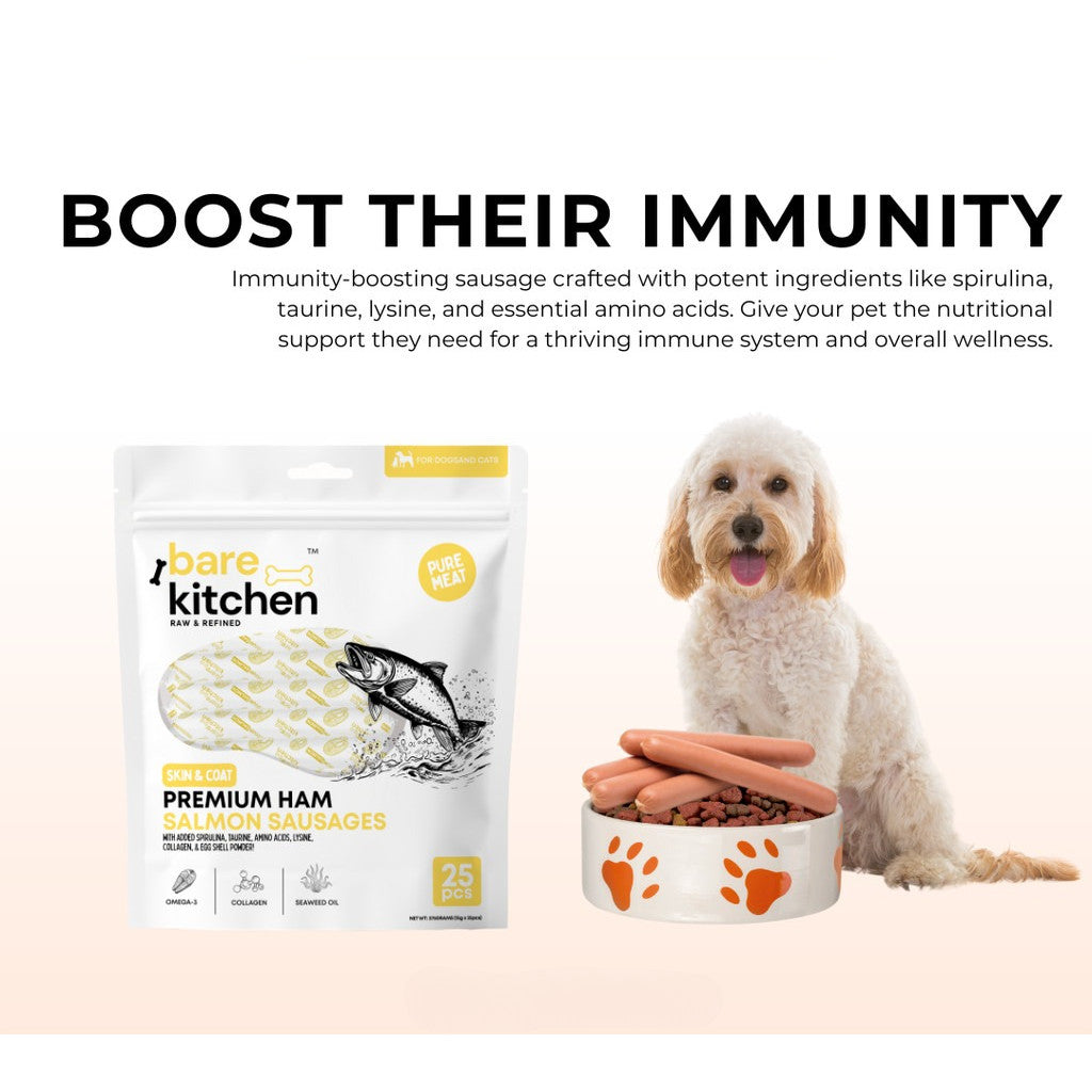Bare Kitchen Premium Pet Ham Sausage with Taurine & Spirulina [Per Pack]