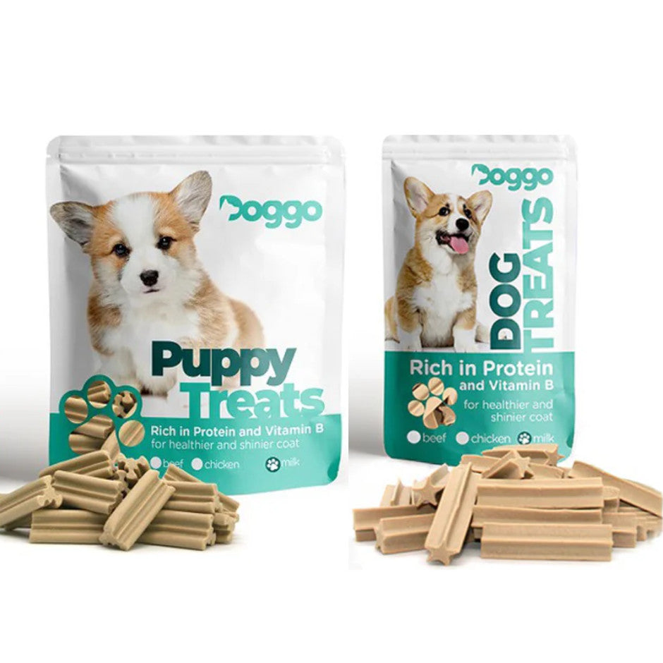 Doggo Dental Sticks l Mini Dental Sticks for Puppies 160g l 82g l 80g (Beef l Chicken l Milk)