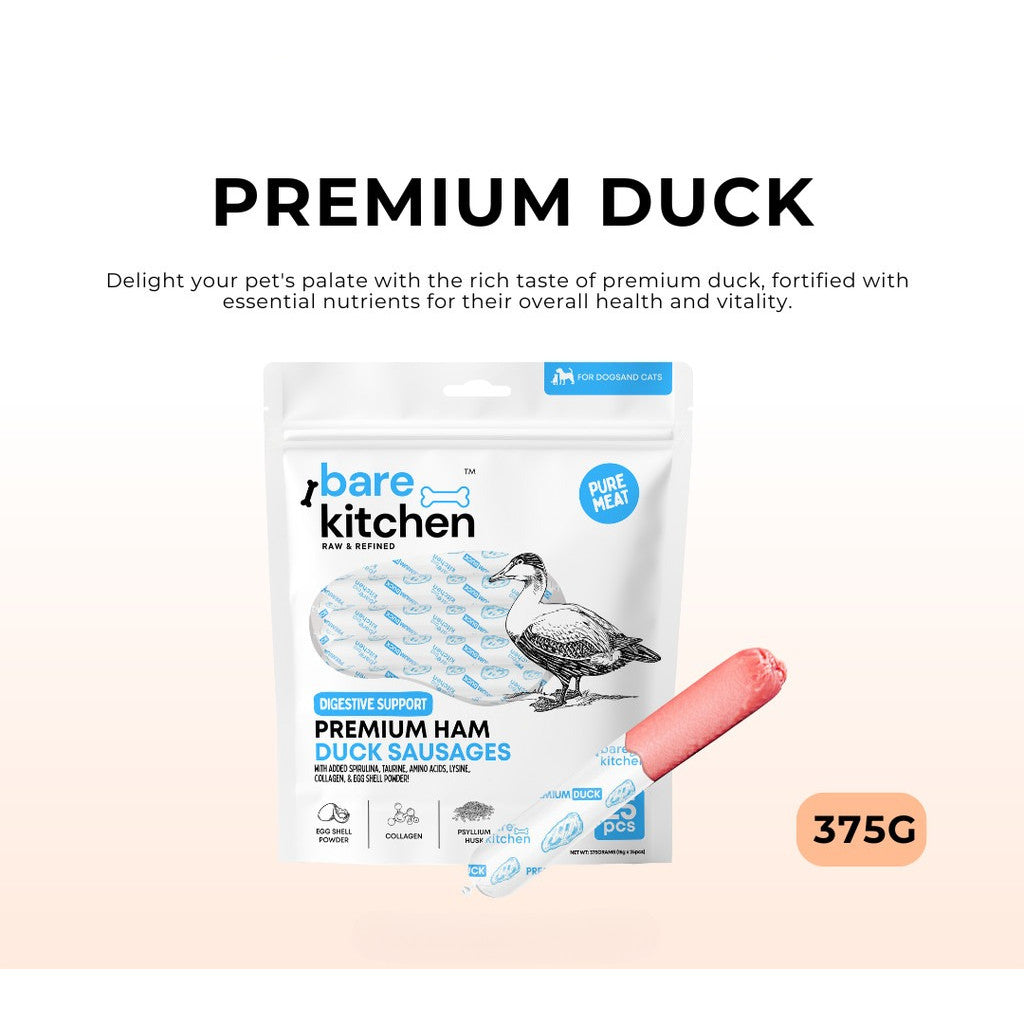 Bare Kitchen Premium Pet Ham Sausage with Taurine & Spirulina [Per Pack]