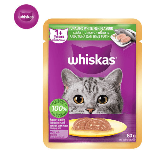 Whiskas Adult & Kitten Cat Food Tuna & Mackerel Flavour 80g