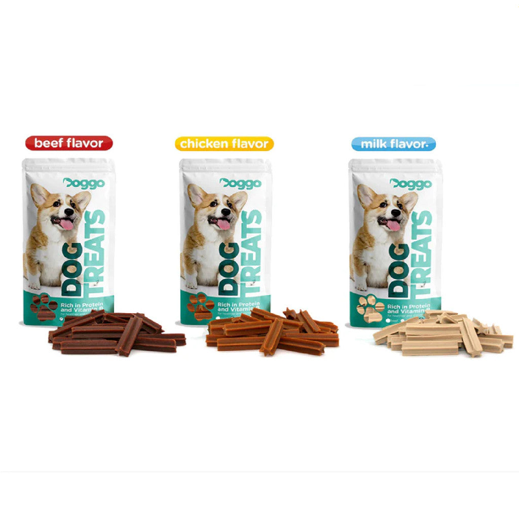 Doggo Dental Sticks l Mini Dental Sticks for Puppies 160g l 82g l 80g (Beef l Chicken l Milk)