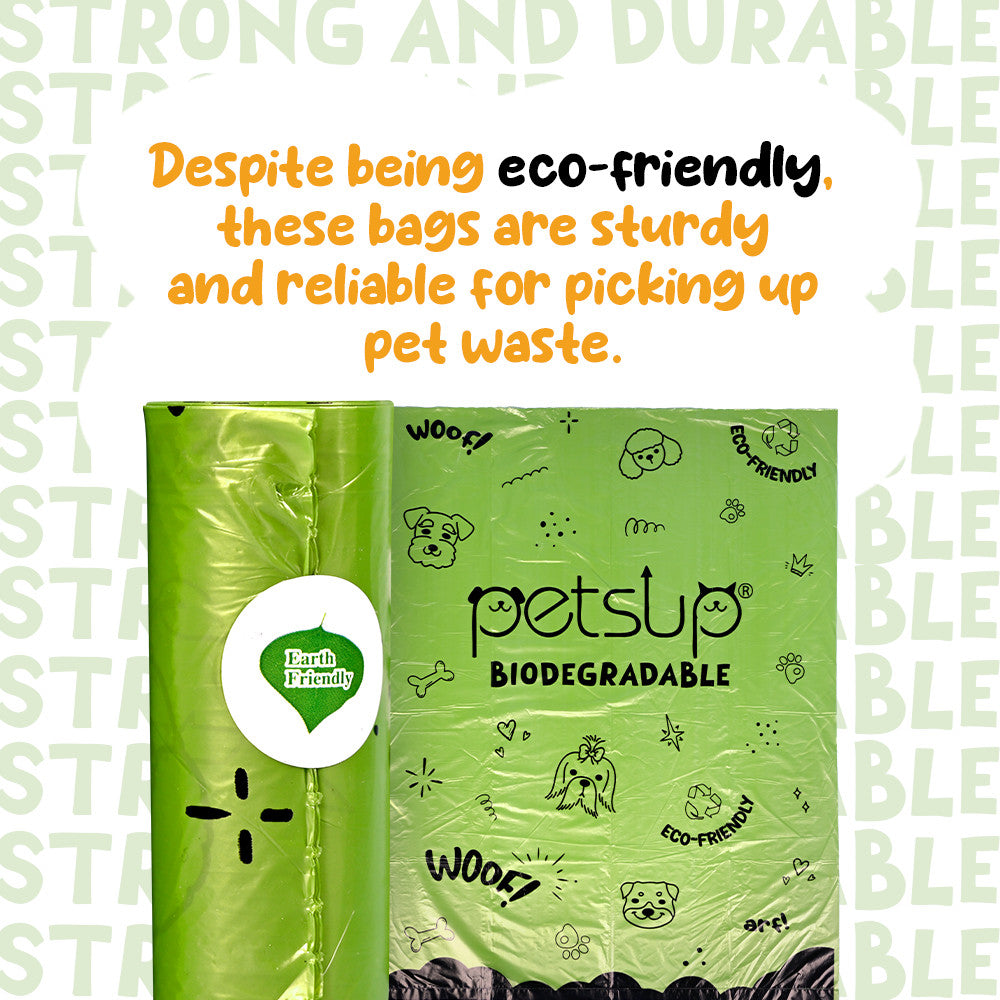 Petsup Biodegradable Pet Trash Bags – 15pcs Leakproof & Eco-Friendly