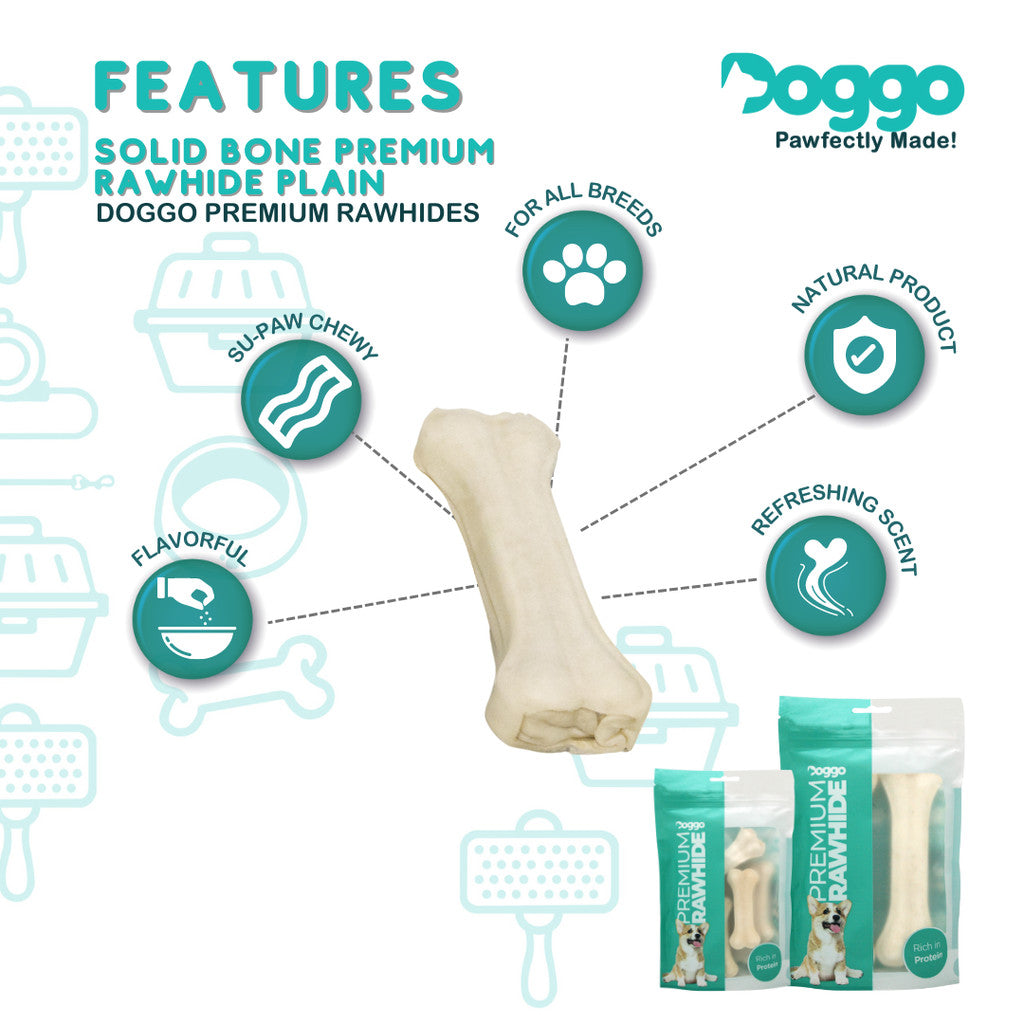Doggo Premium Rawhide Solid Bone (2 Sizes Available)