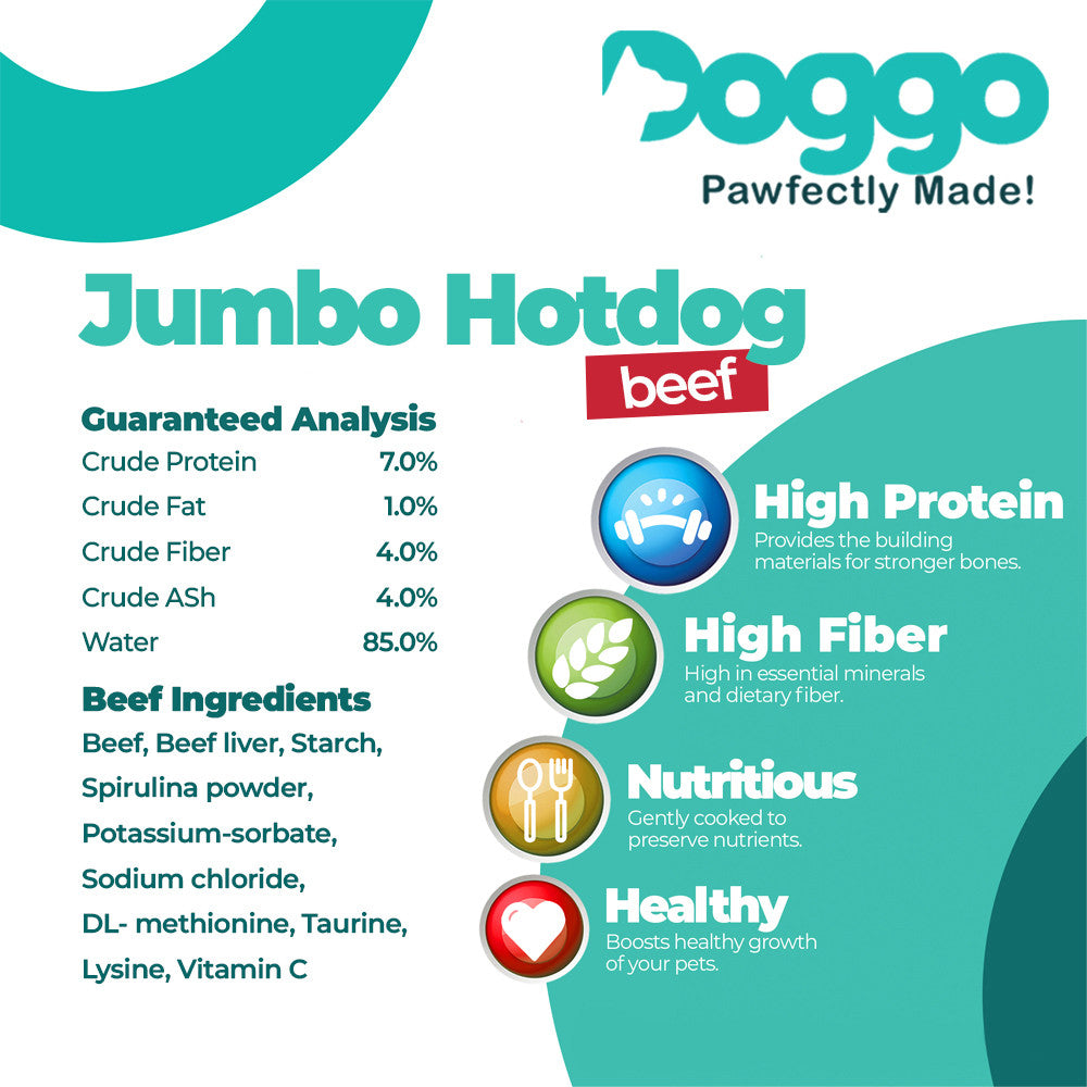 Doggo Jumbo Hotdog Beef Flavor 100g
