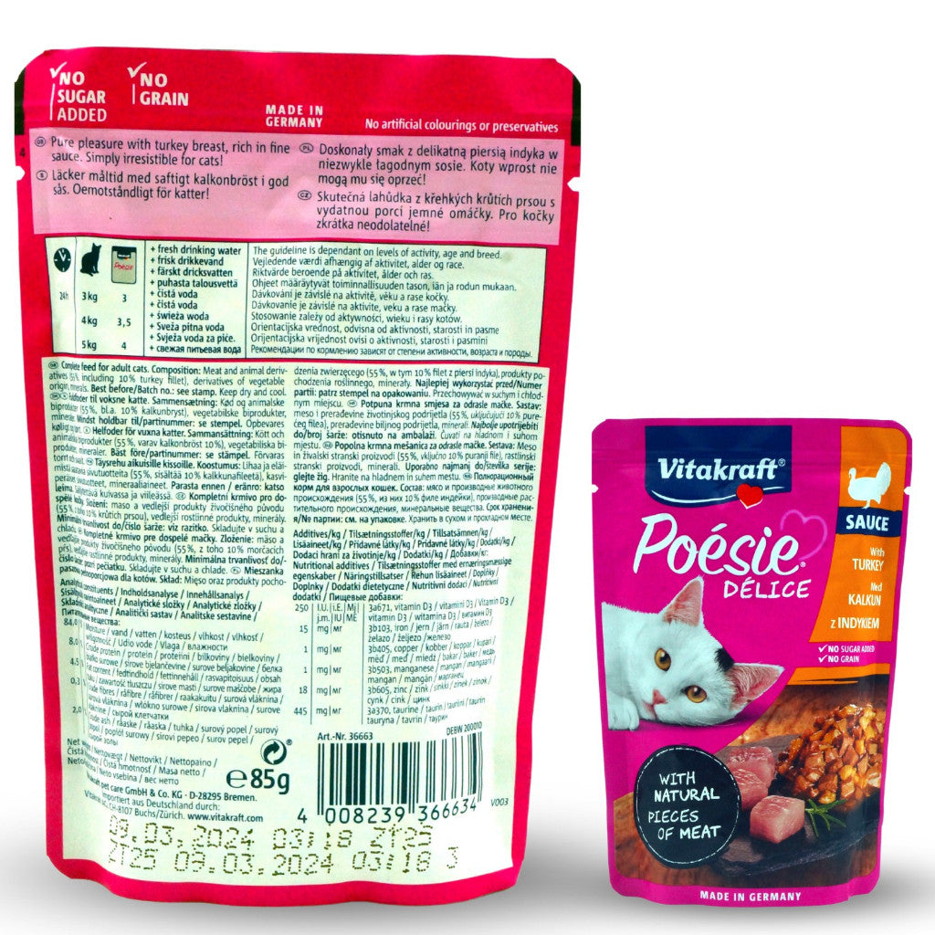 Vitakraft Poesie Deli Sauce Wet Cat Food Pouch 85g