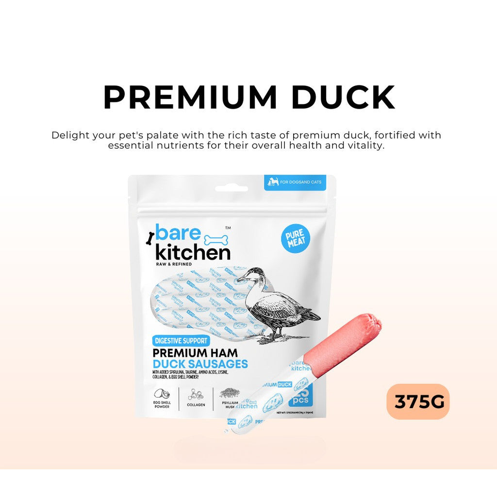 Bare Kitchen Premium Pet Ham Sausage with Taurine & Spirulina [Per Pack]