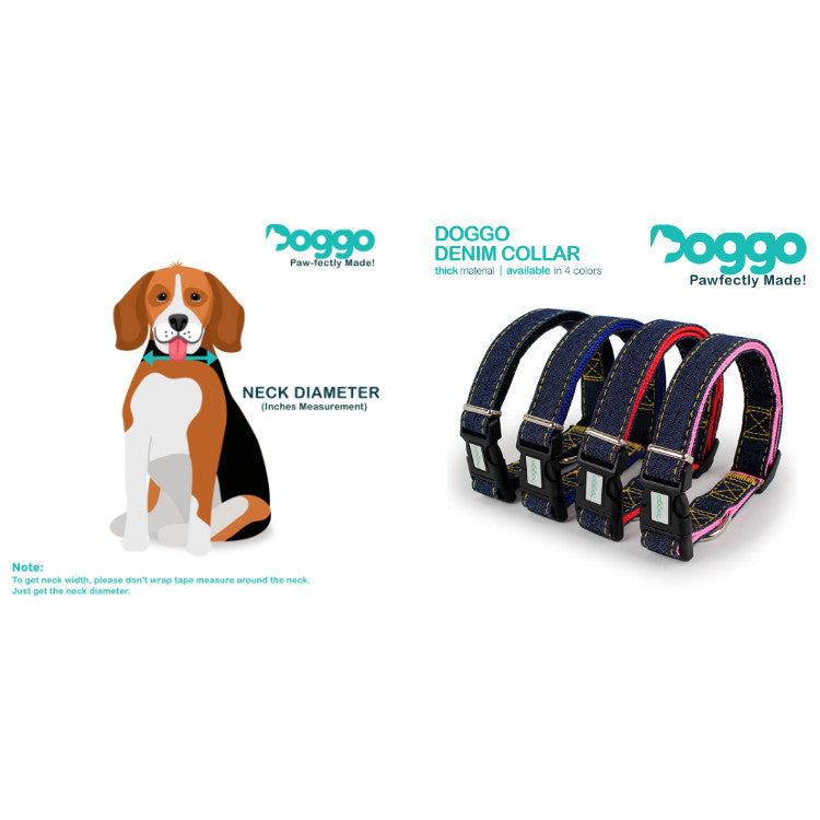 Doggo Denim Collar Large – Pink