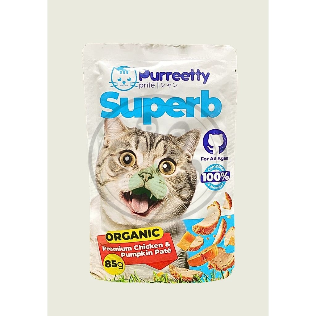 Purreetty Organic Premium Chicken & Pumpkin Paté Wet Cat Food 85g