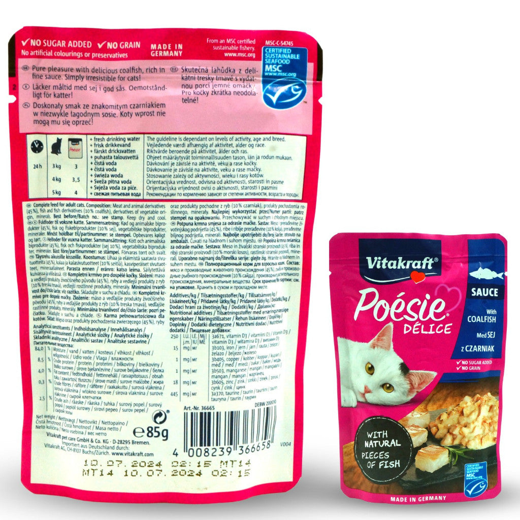 Vitakraft Poesie Deli Sauce Wet Cat Food Pouch 85g