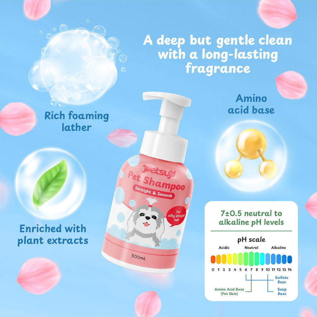 Petsup Amino Acid Pet Shampoo 500ml – Anti-Odor & Itch Relief (4 Variants)