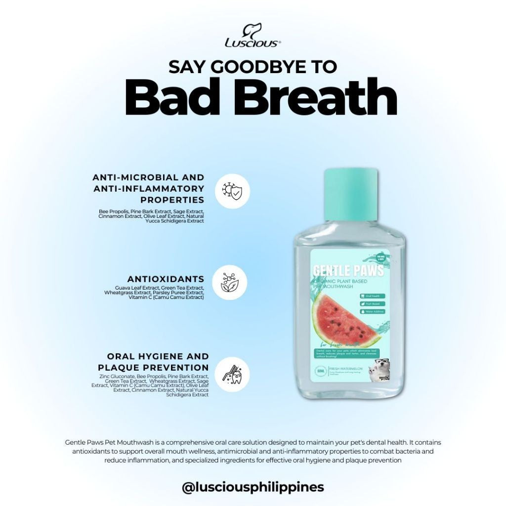 Gentle Paws Organic Pet Mouthwash Fresh Breath Oral Care 60ml