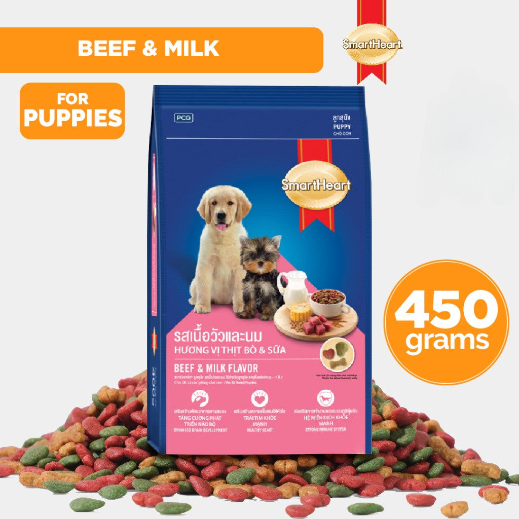 SmartHeart Puppy Dry Dog Food Beef & Milk Flavor 450g