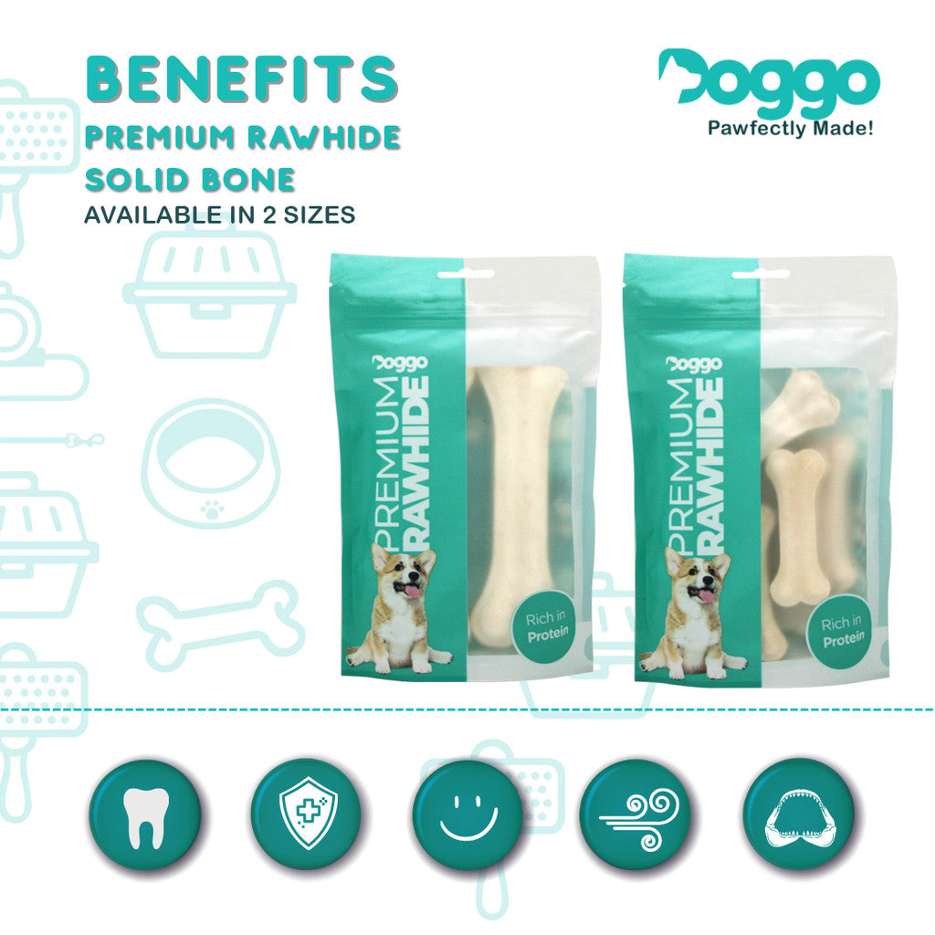 Doggo Premium Rawhide Solid Bone (2 Sizes Available)