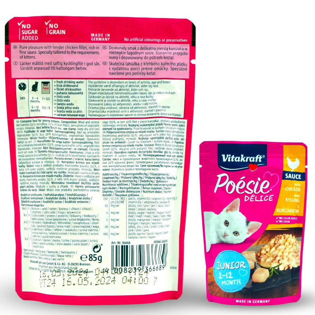 Vitakraft Poesie Deli Sauce Wet Cat Food Pouch 85g