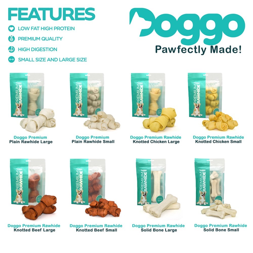 Doggo Premium Rawhide Solid Bone (2 Sizes Available)