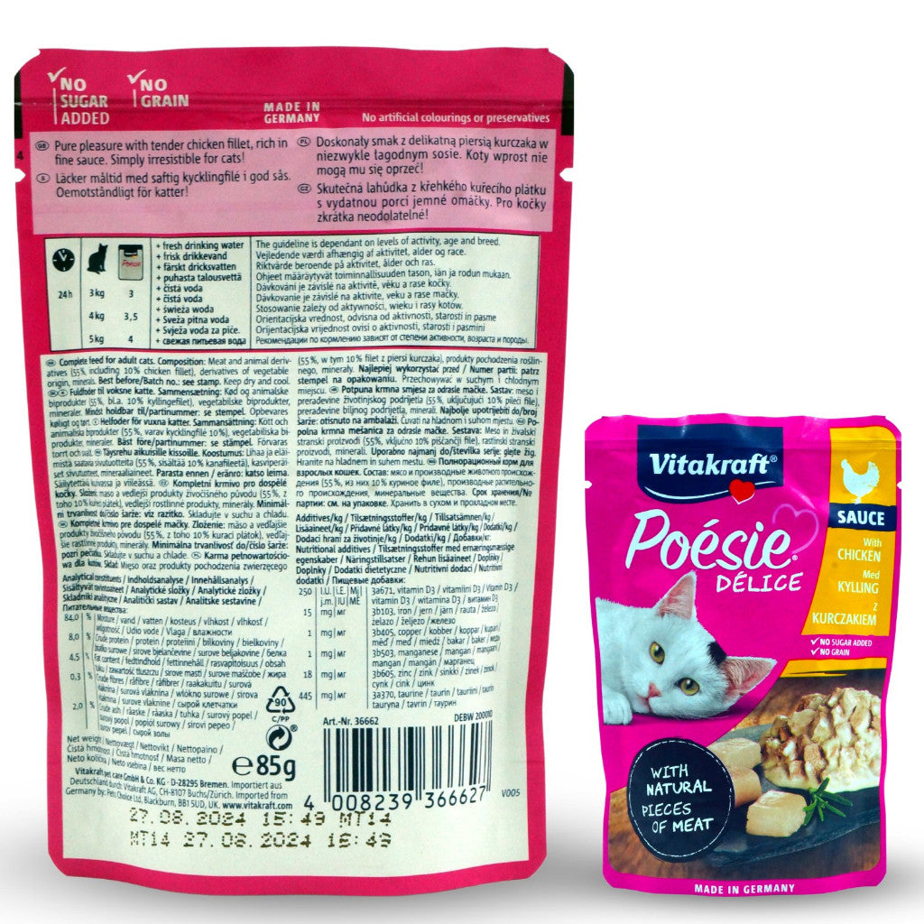 Vitakraft Poesie Deli Sauce Wet Cat Food Pouch 85g