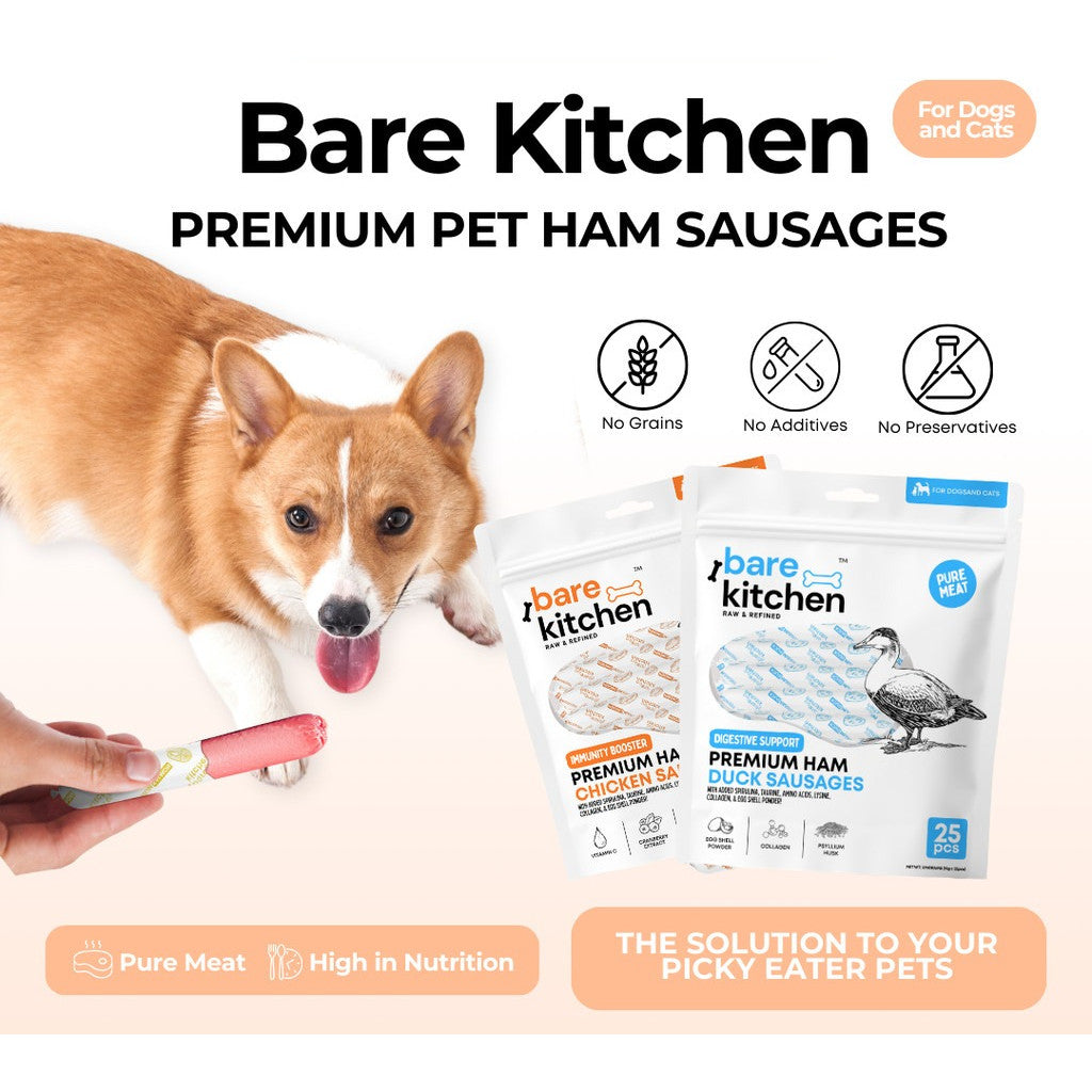 Bare Kitchen Premium Pet Ham Sausage with Taurine & Spirulina [Per Pack]