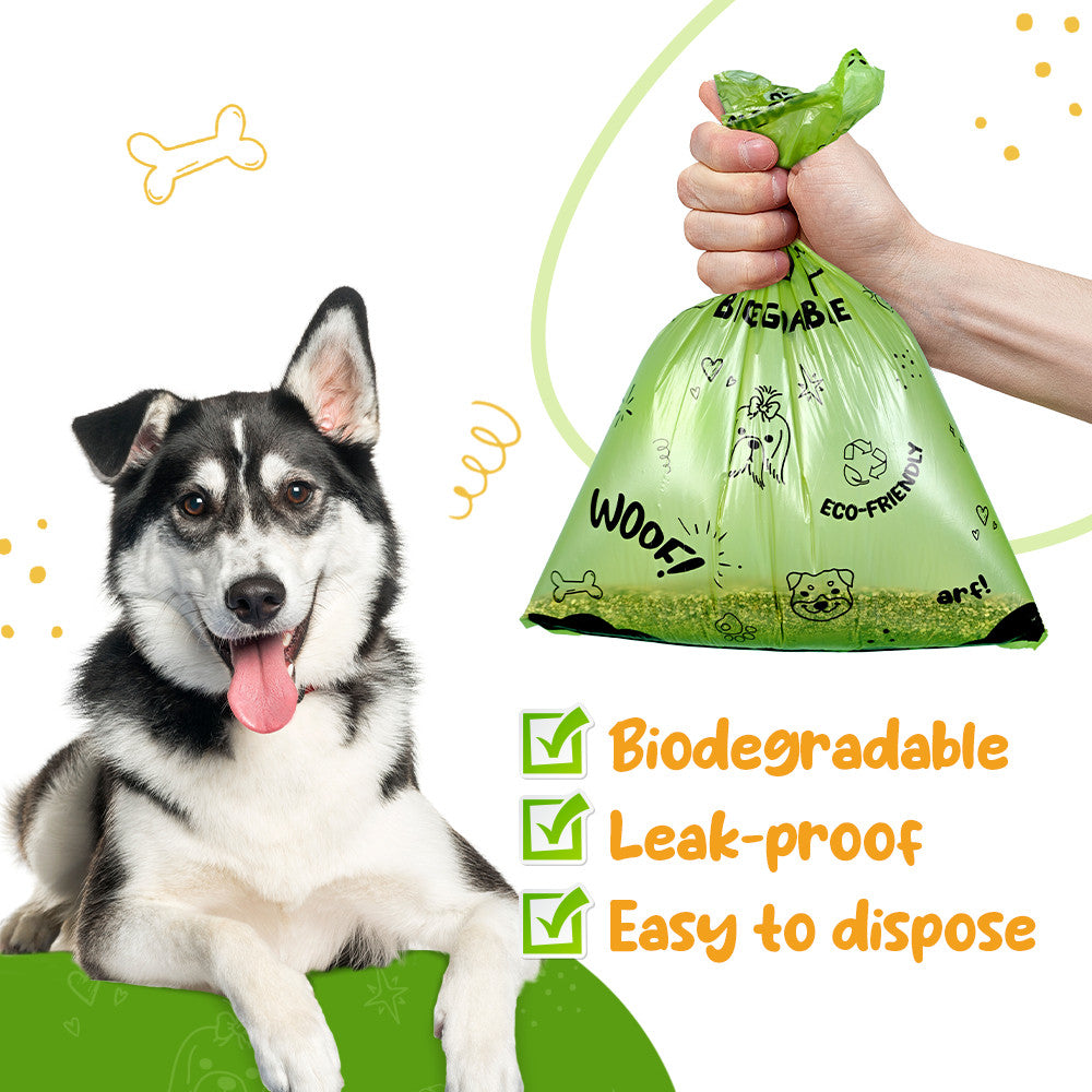 Petsup Biodegradable Pet Trash Bags – 15pcs Leakproof & Eco-Friendly