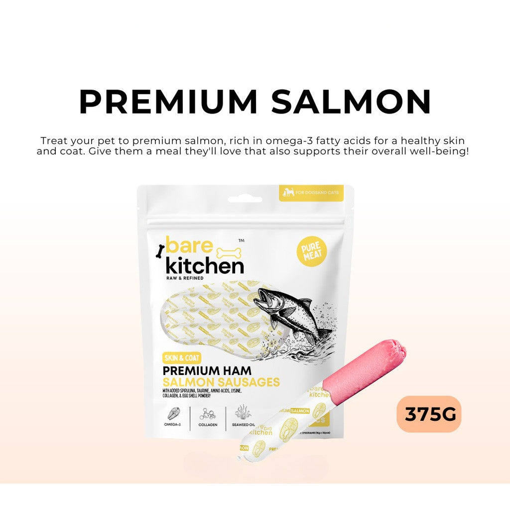 Bare Kitchen Premium Pet Ham Sausage with Taurine & Spirulina [Per Pack]
