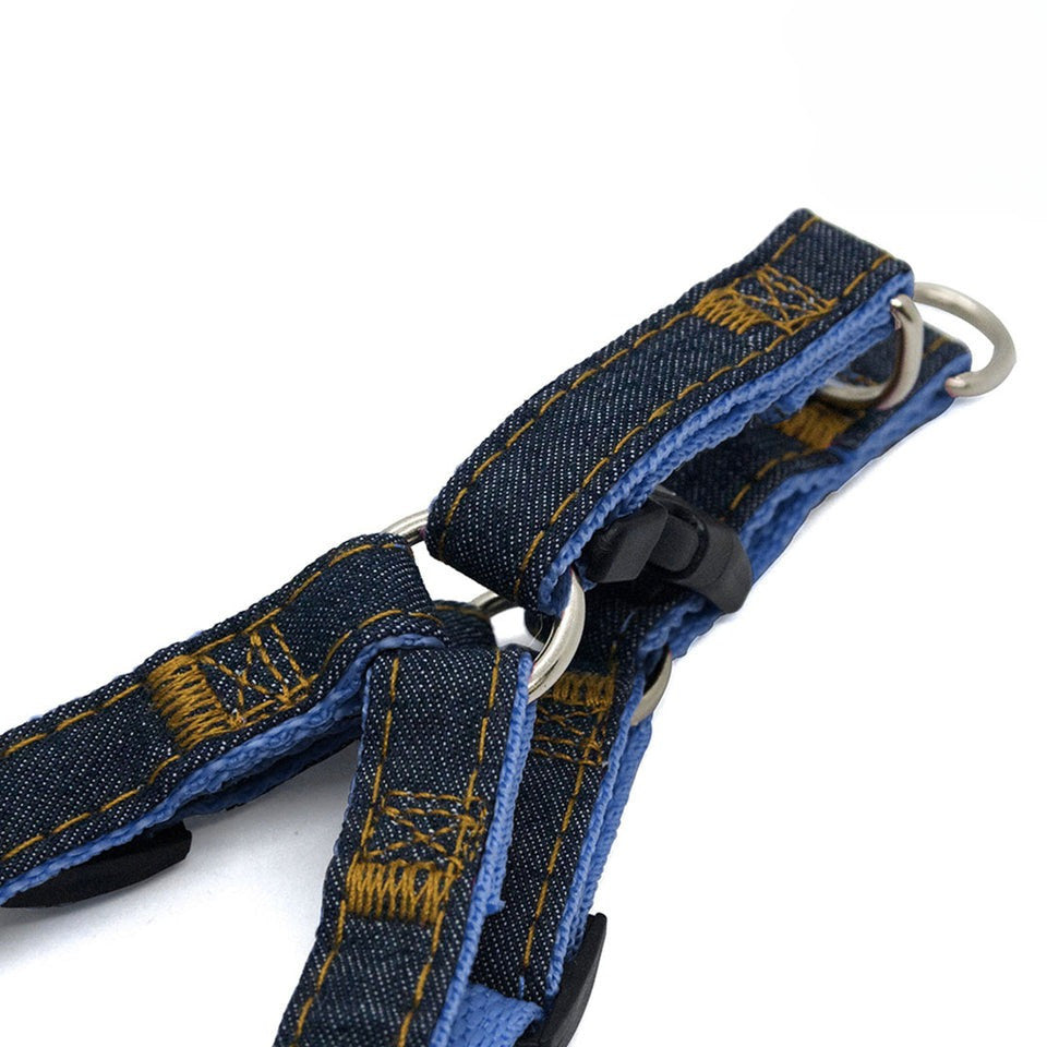 Doggo Denim Strong Harness Medium Blue