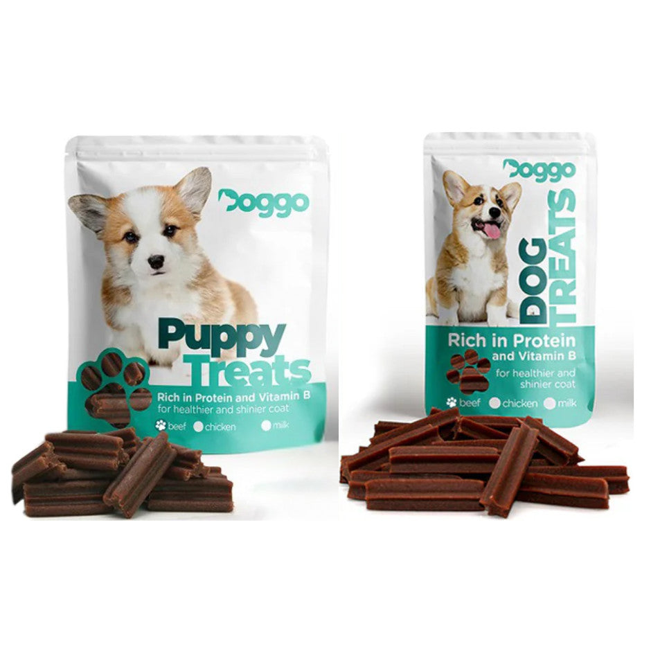 Doggo Dental Sticks l Mini Dental Sticks for Puppies 160g l 82g l 80g (Beef l Chicken l Milk)