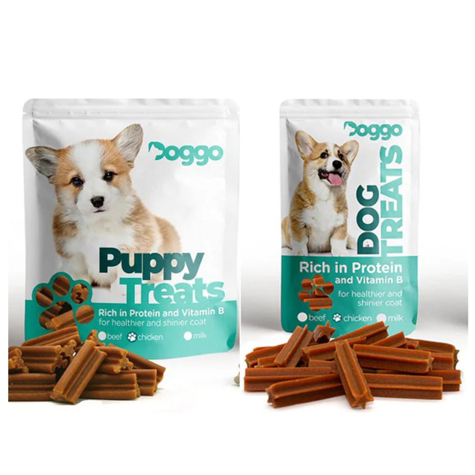 Doggo Dental Sticks l Mini Dental Sticks for Puppies 160g l 82g l 80g (Beef l Chicken l Milk)