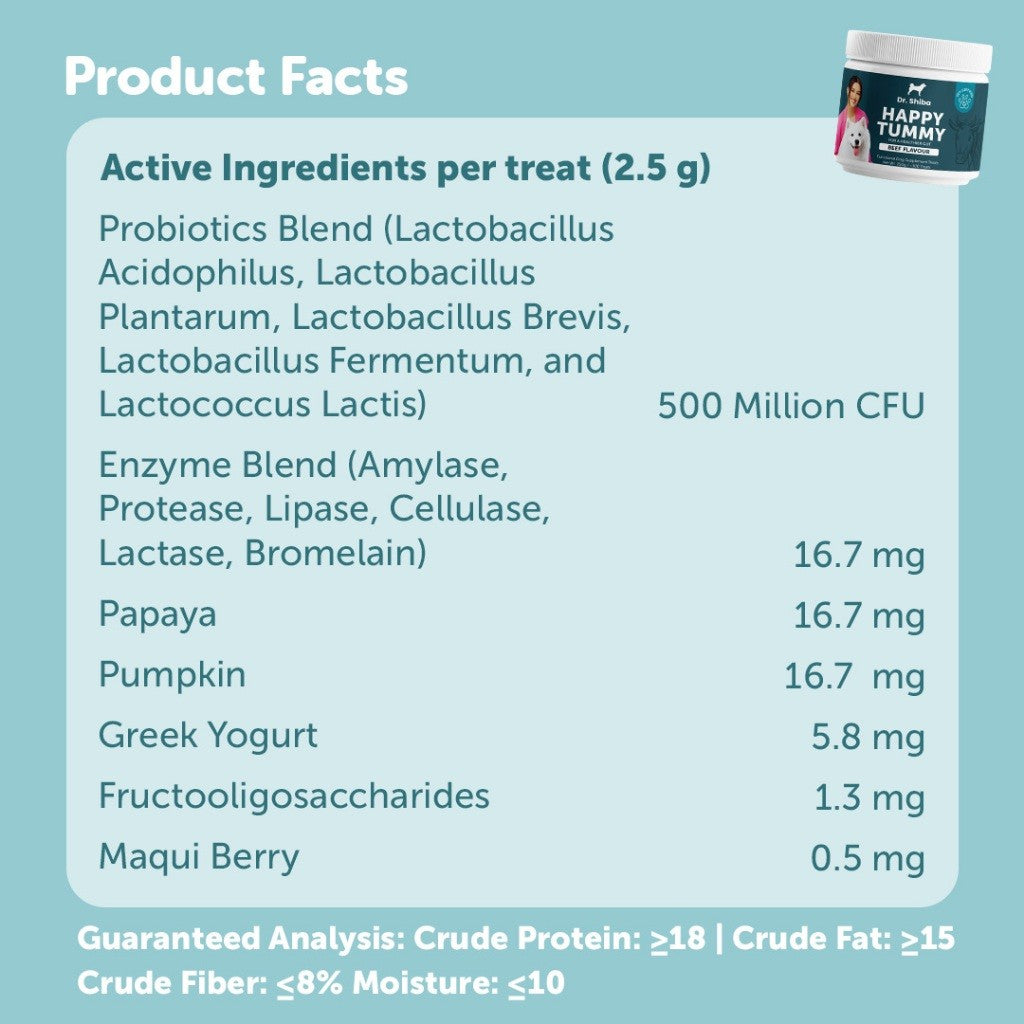 Dr. Shiba Happy Tummy Supplement Treats Beef Flavour 250g