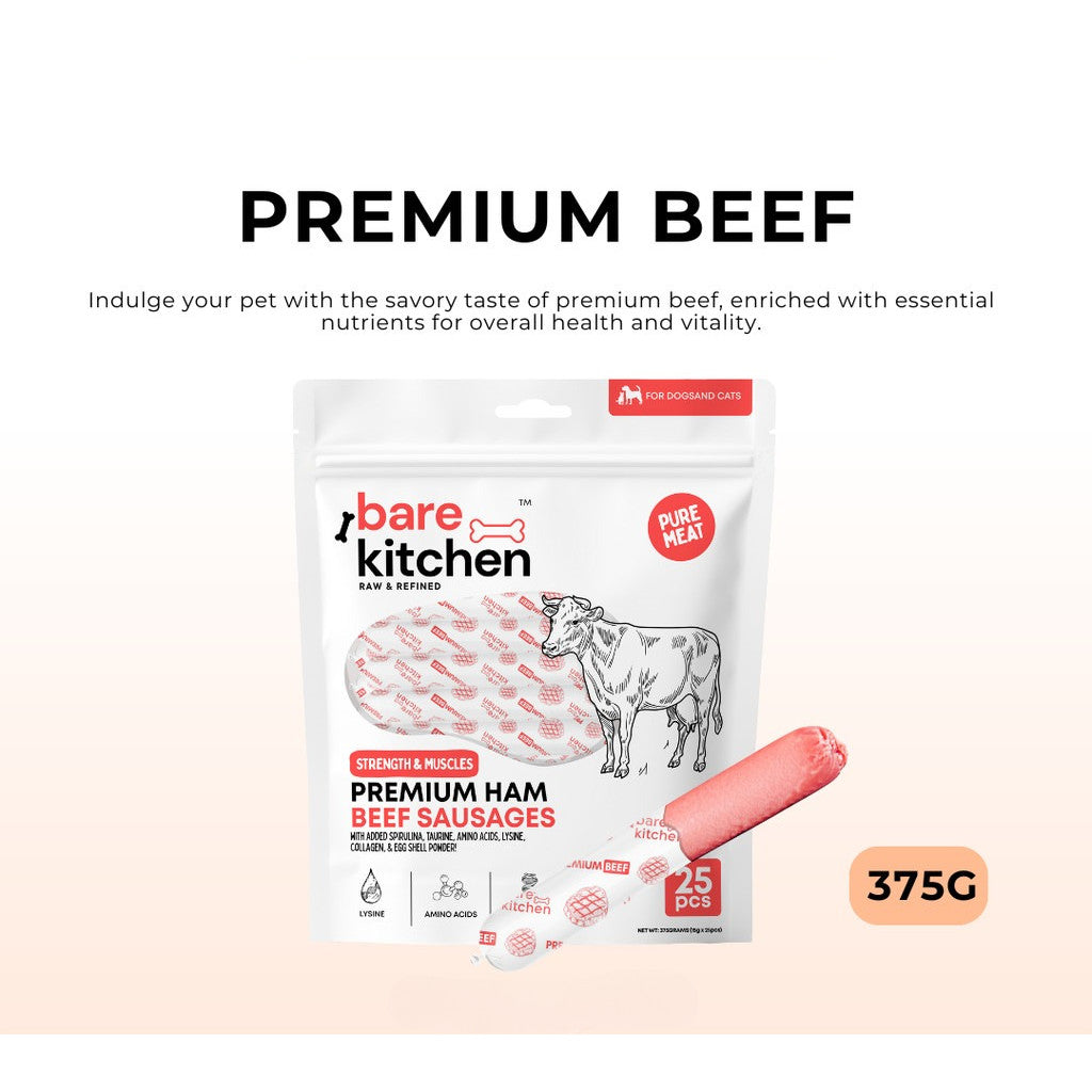 Bare Kitchen Premium Pet Ham Sausage with Taurine & Spirulina [Per Pack]