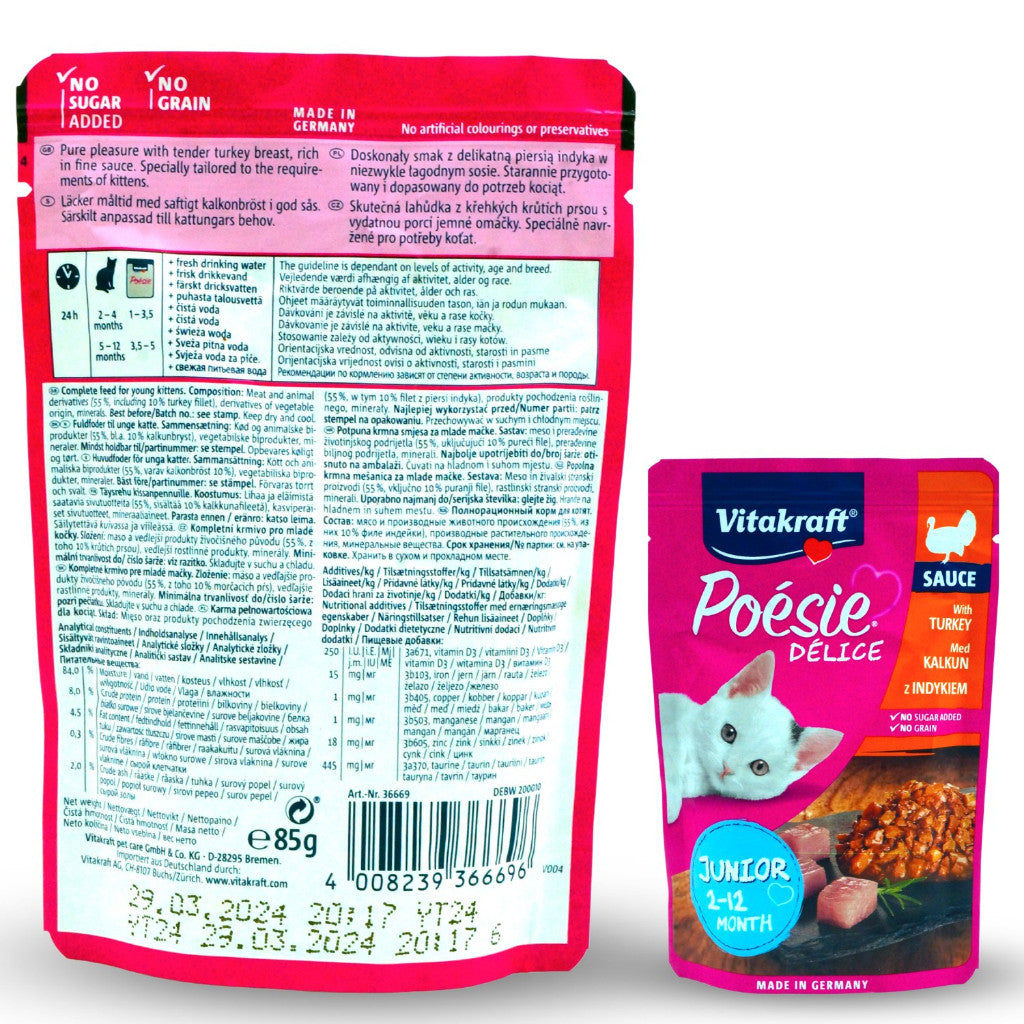 Vitakraft Poesie Deli Sauce Wet Cat Food Pouch 85g