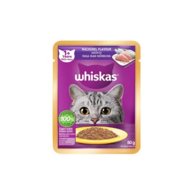 Whiskas Adult & Kitten Cat Food Tuna & Mackerel Flavour 80g