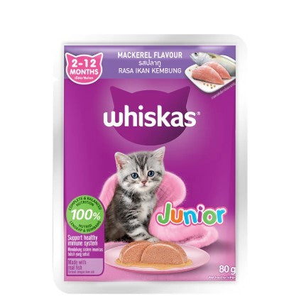 Whiskas Adult & Kitten Cat Food Tuna & Mackerel Flavour 80g